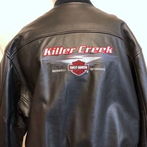 Harley Davidson Killer Creek Roswell Georgia Leather Lined Jacket Sz 2XL Biker